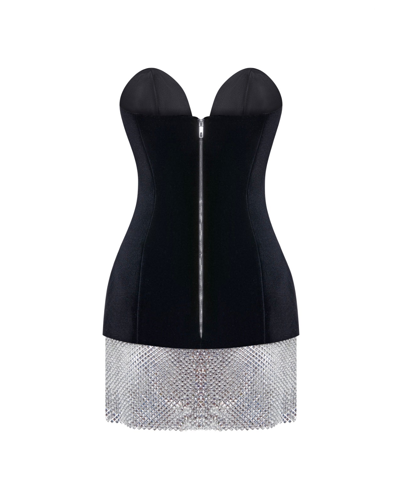 AMENO Ariel black corset velvet dress