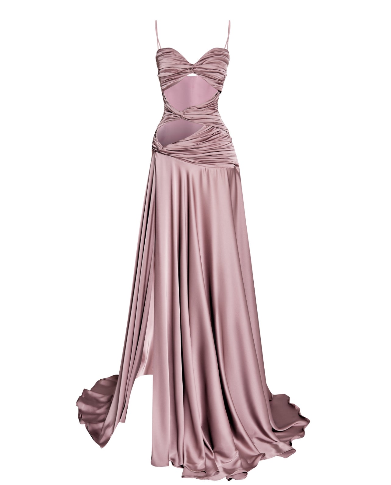 AMENO Adele silk dress in powder pink