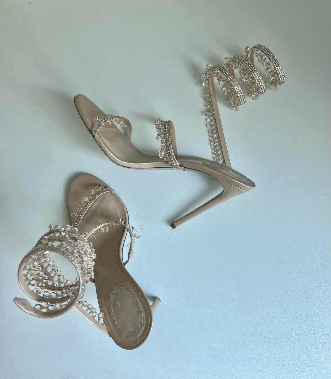 RENE CAOVILLA leather heeled sandals