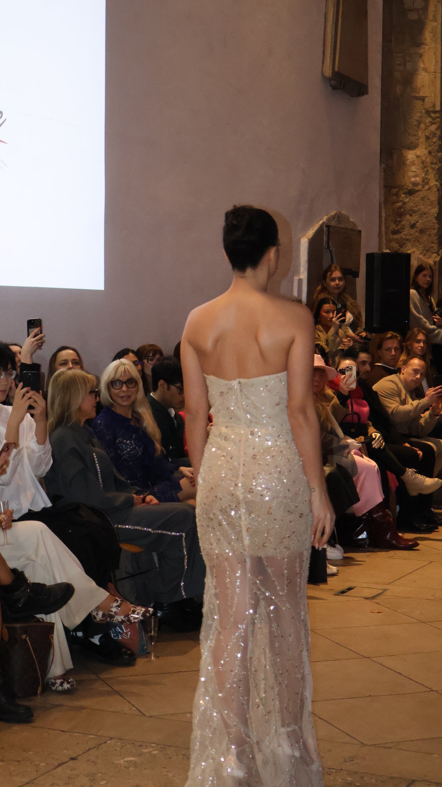 Champagne sequins corset maxi dress