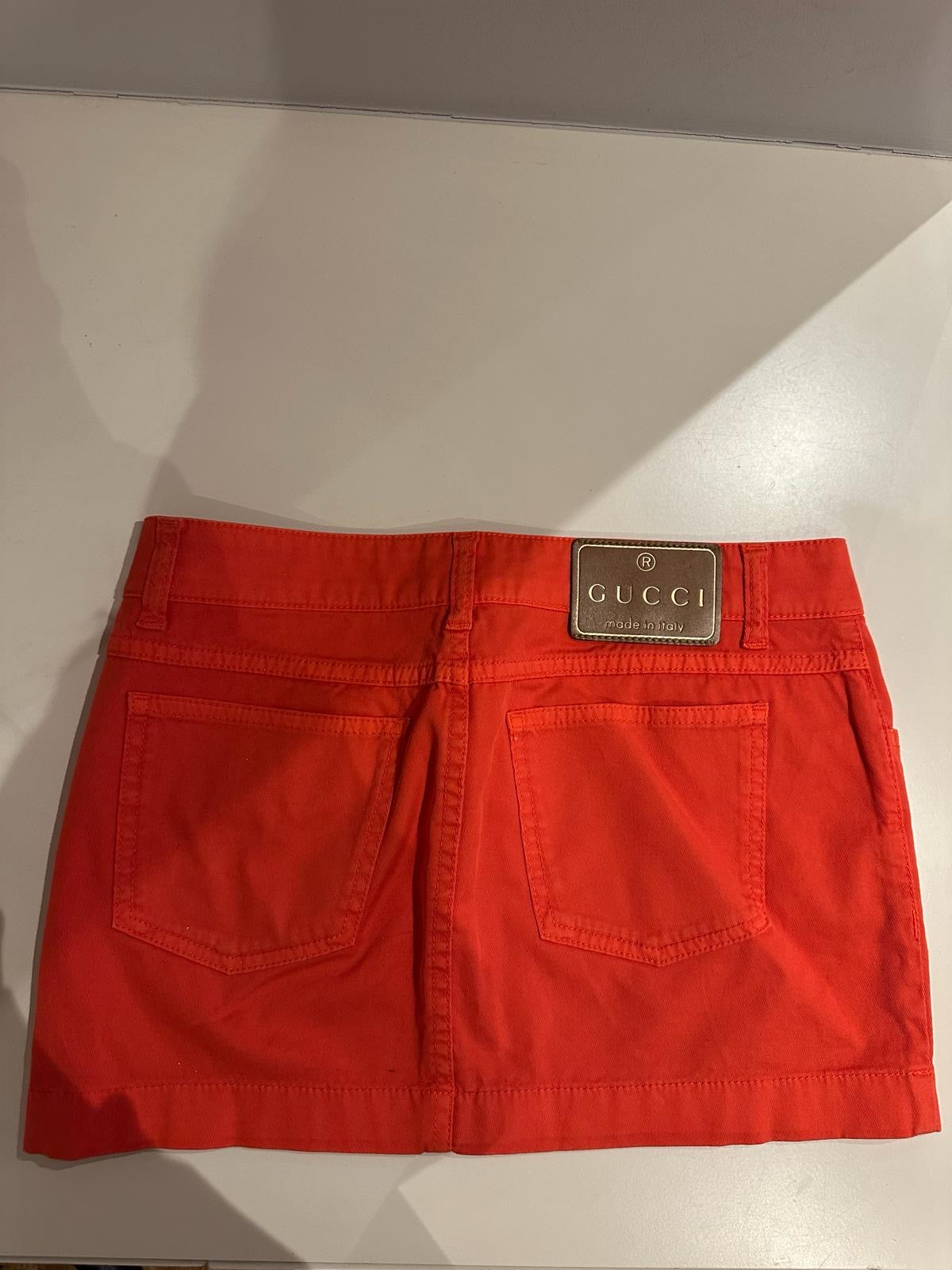 GUCCI bright red cotton mini skirt