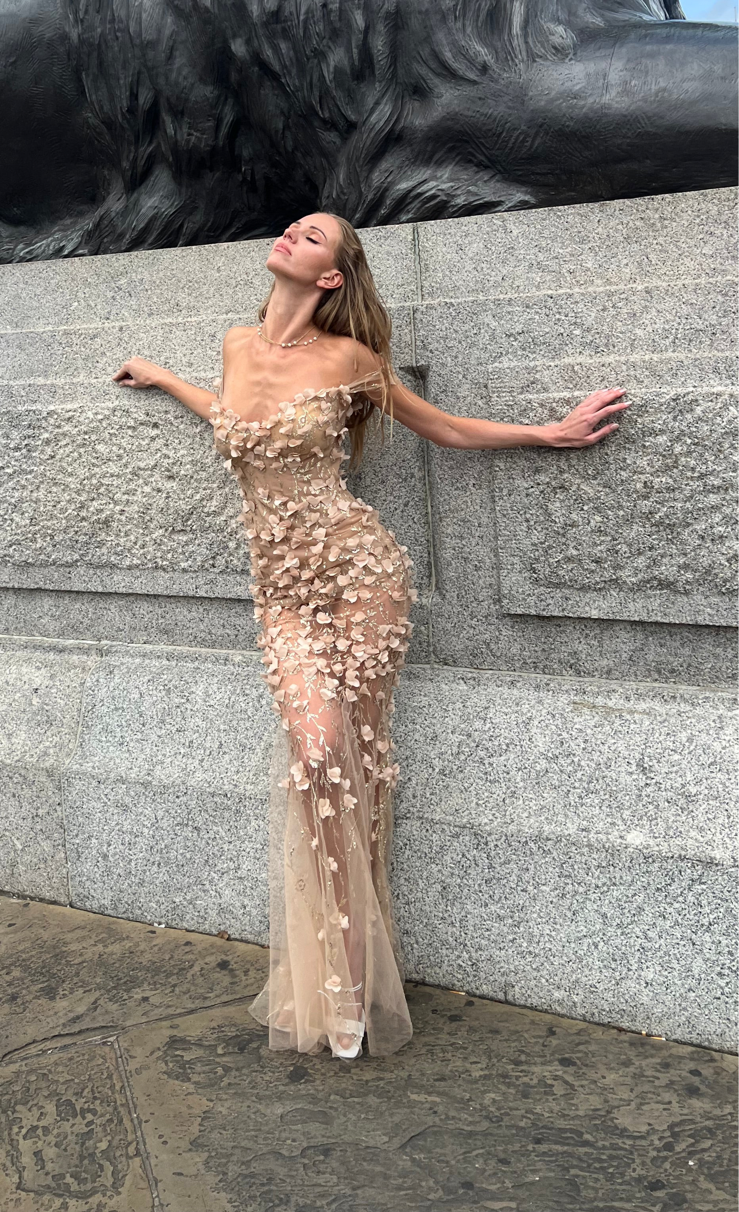 nude corset dress NUDE CORSET CHIFFON EXTRA LONG GOWN | CULT MIA