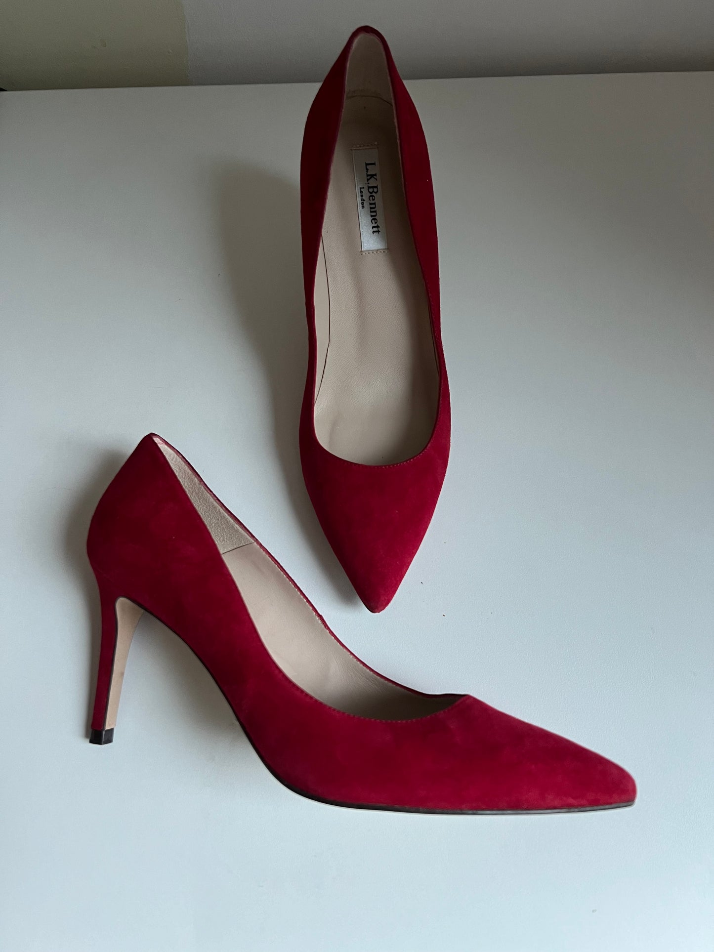 L.K. Bennett high suede heels