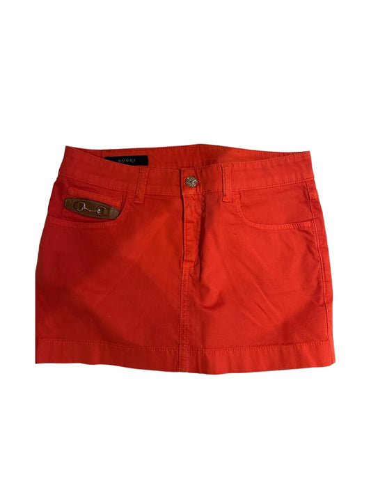 GUCCI bright red cotton mini skirt