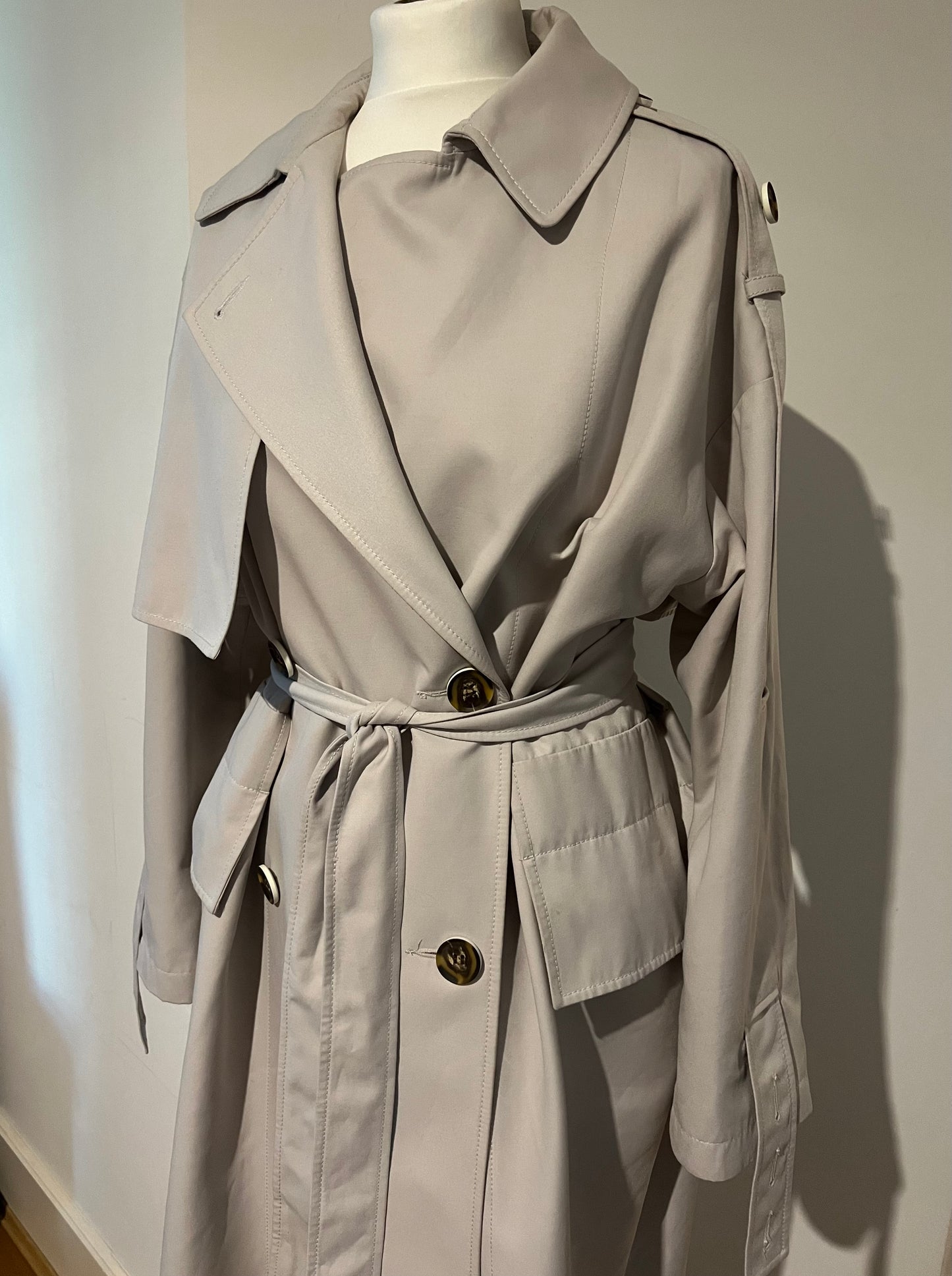 PALONES oversized Tab sleeve Trench Coat