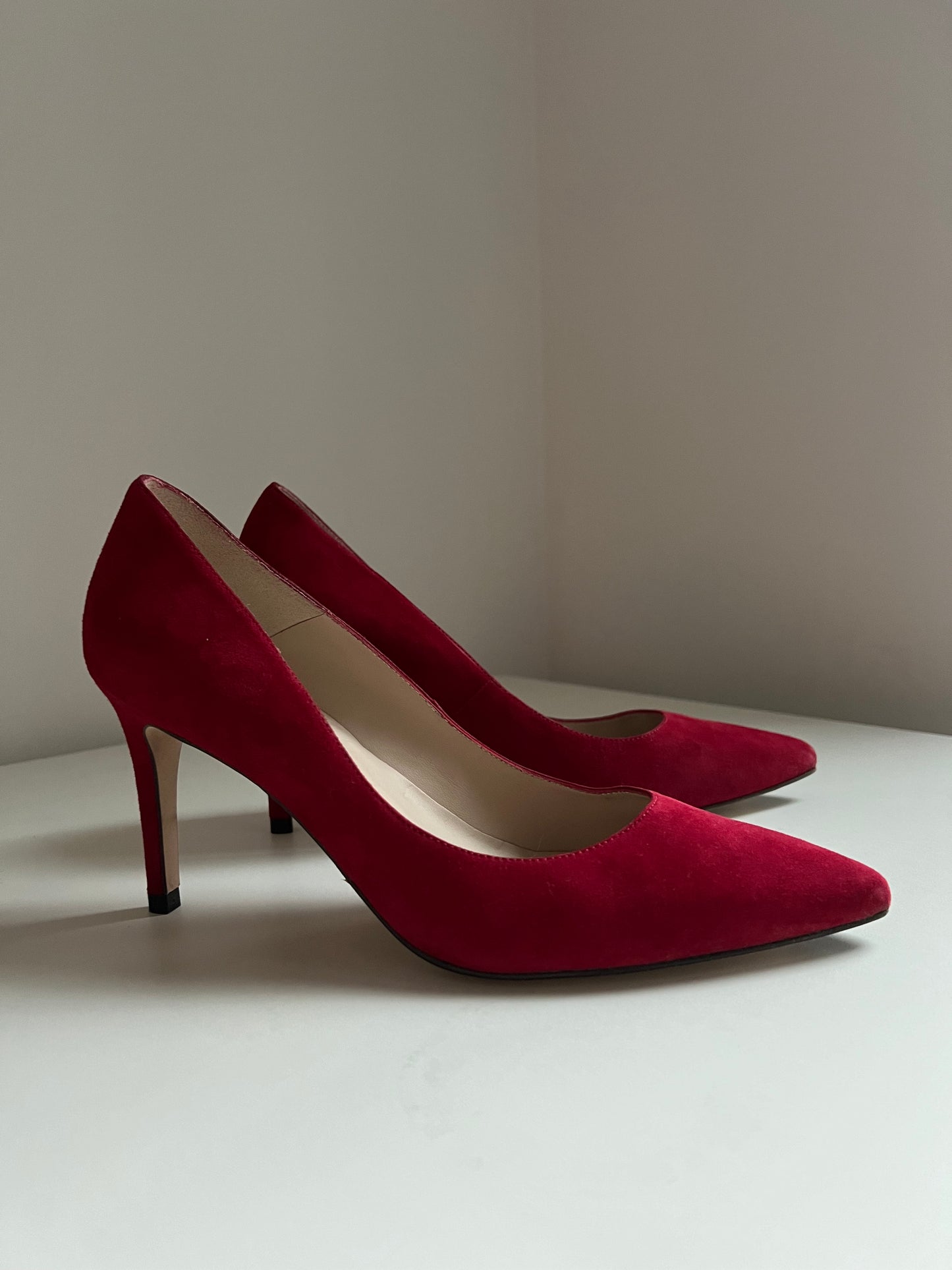 L.K. Bennett high suede heels