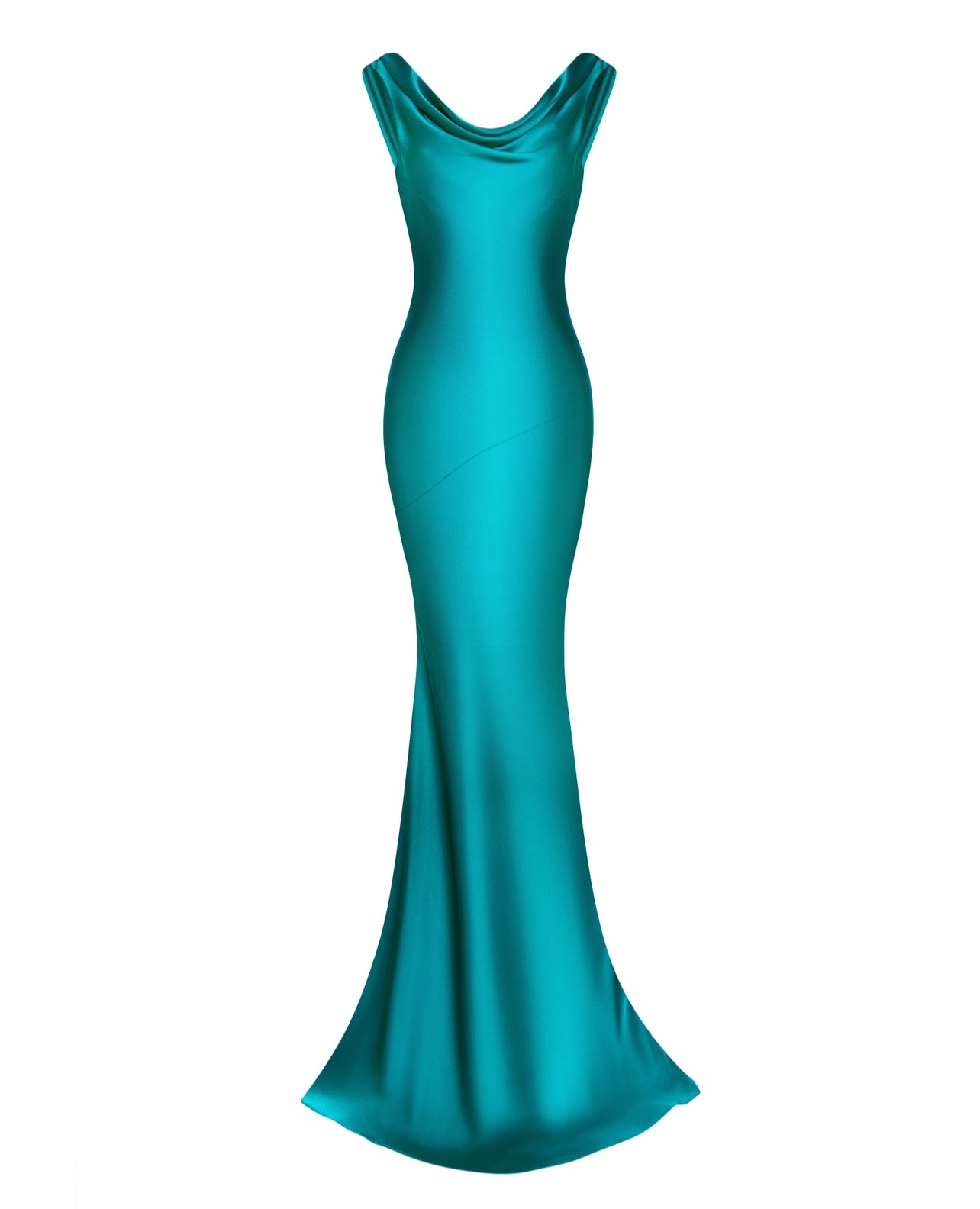 AMENO Dahila silk dress in turquoise