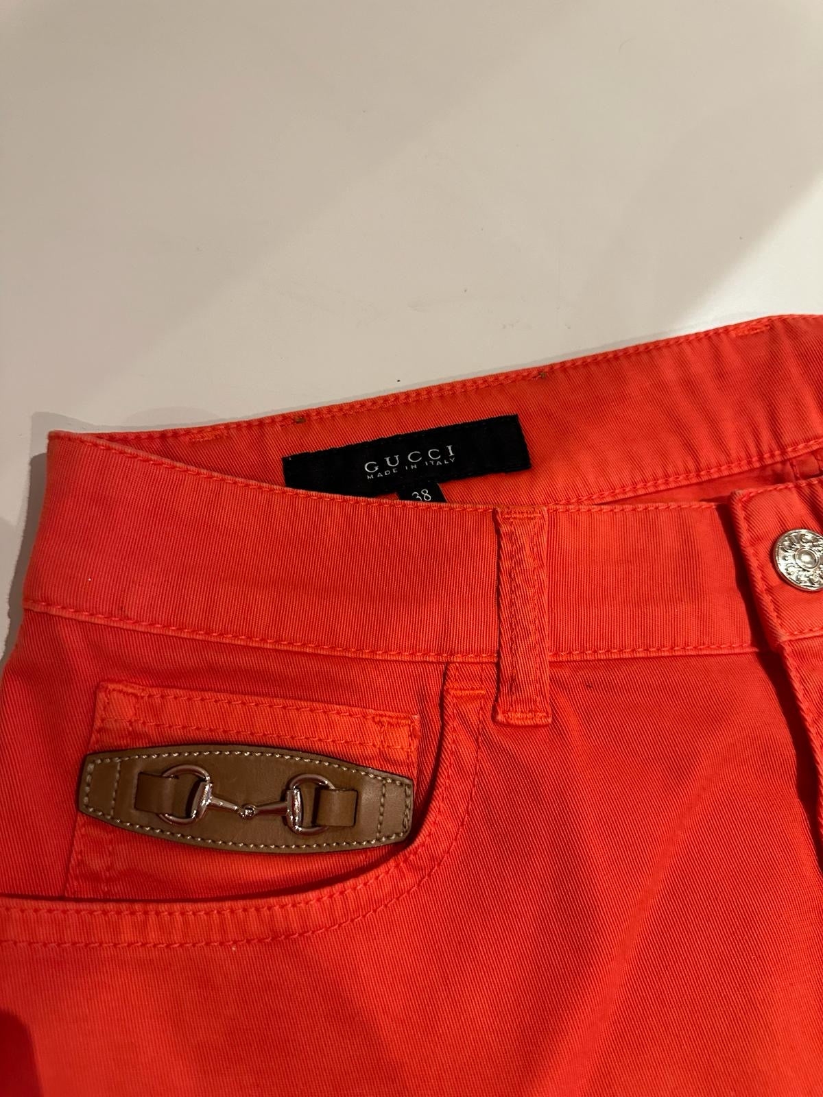 GUCCI bright red cotton mini skirt