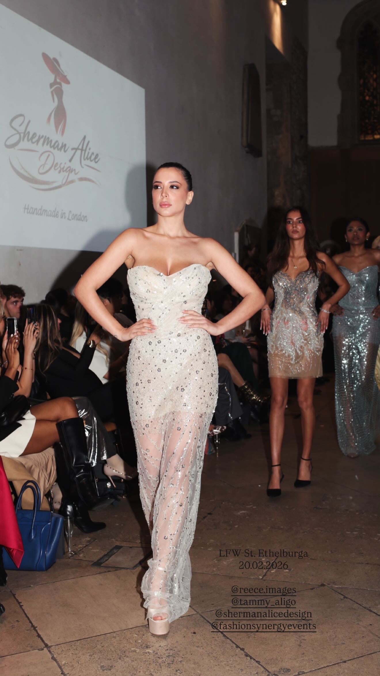 Champagne sequins corset maxi dress