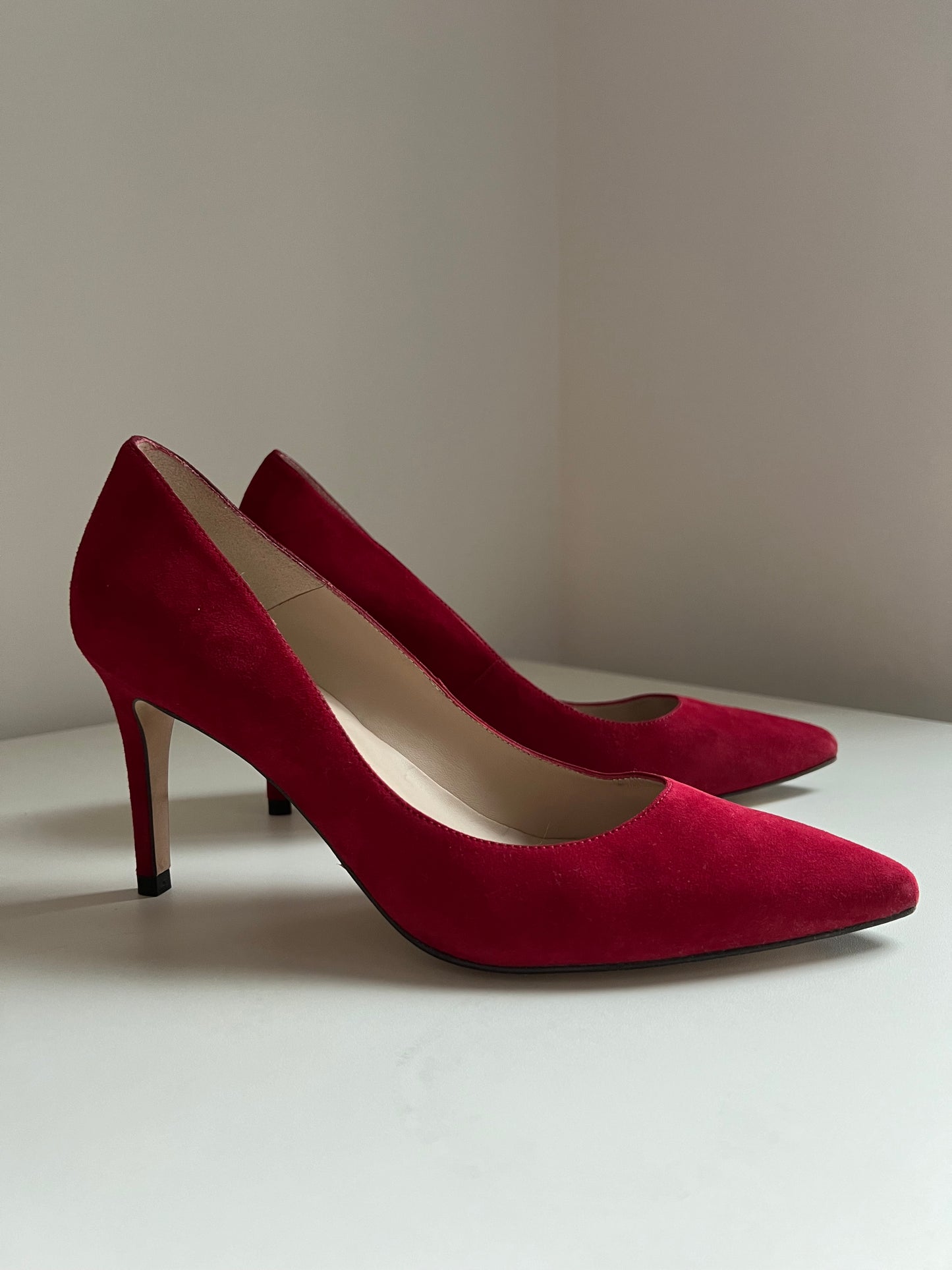 L.K. Bennett high suede heels