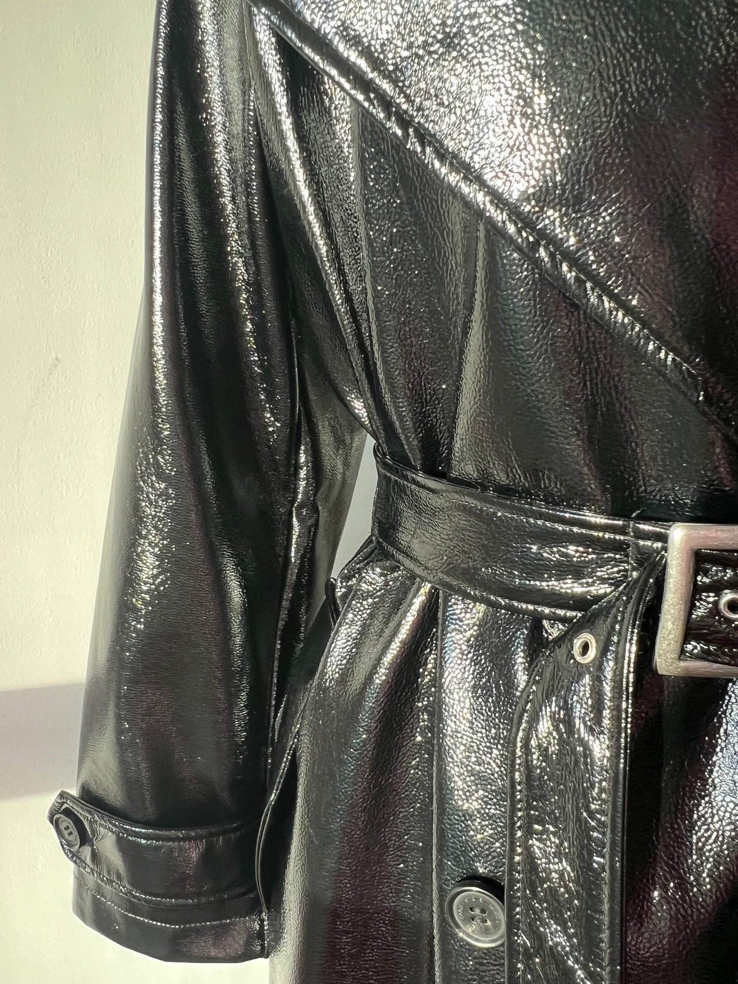 ZARA & STEVEN MEISEL patent leather trench coat