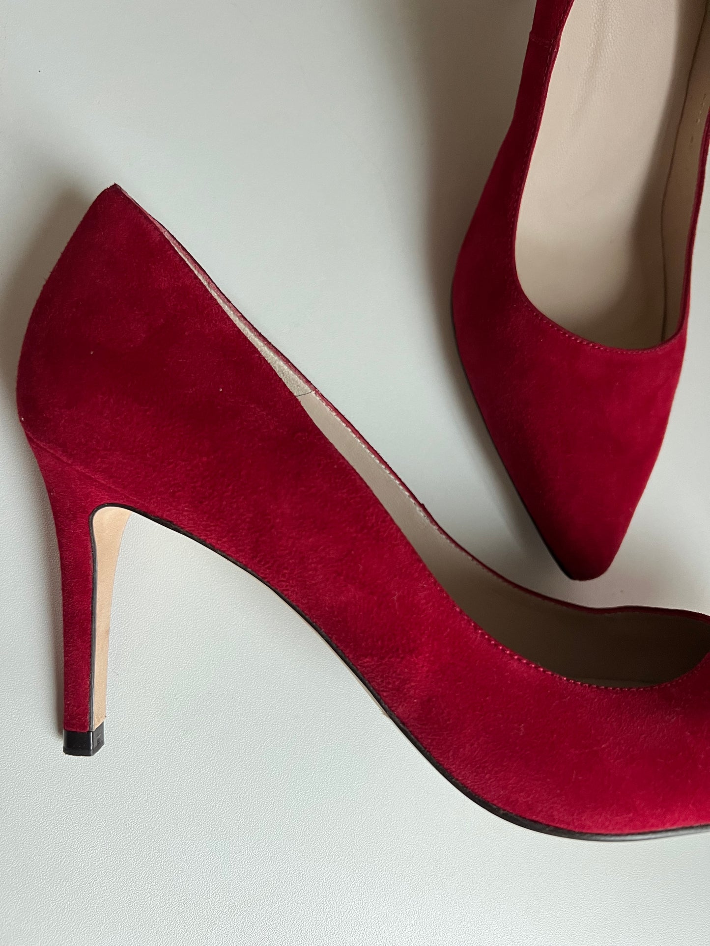 L.K. Bennett high suede heels