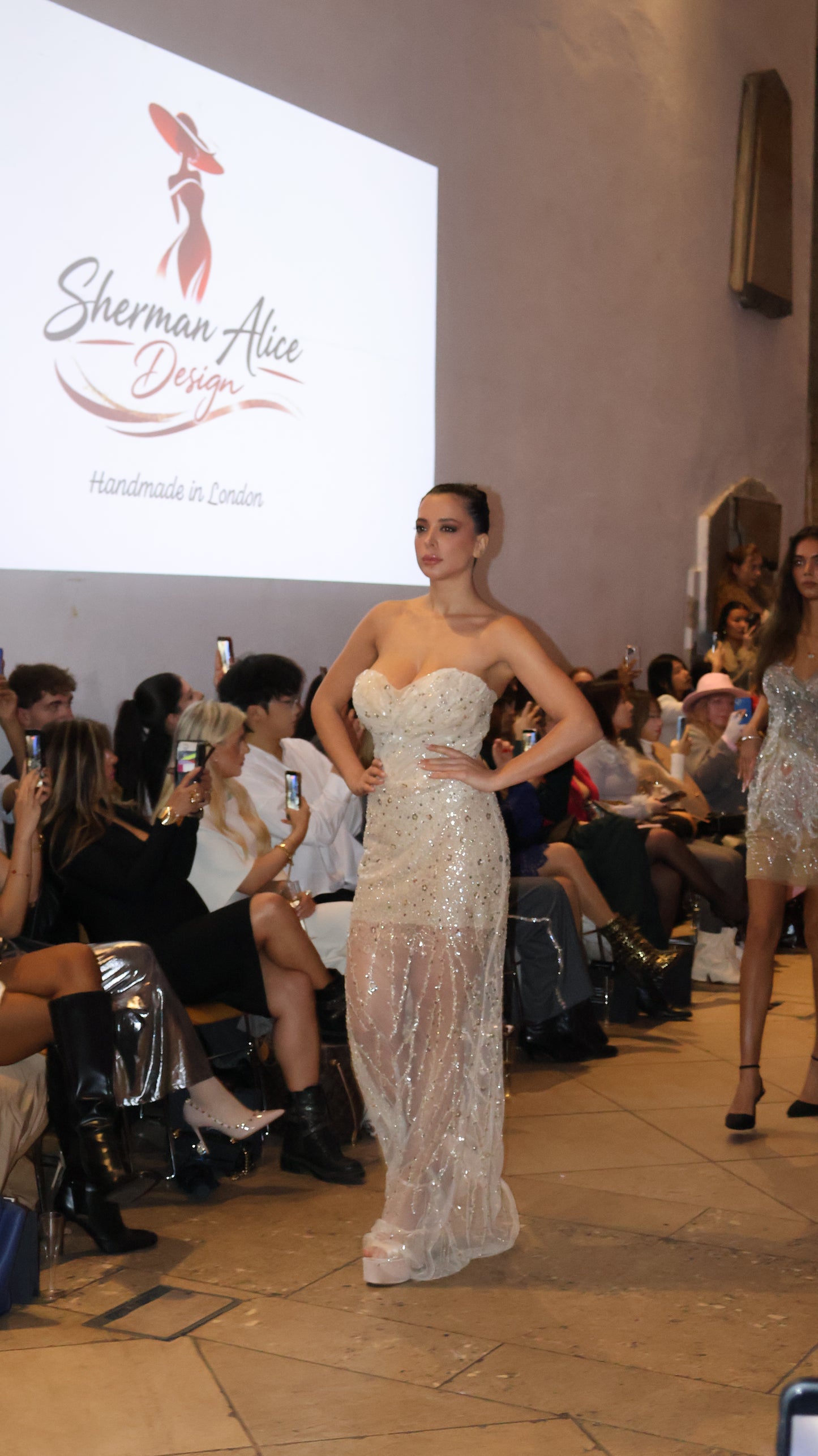 Champagne sequins corset maxi dress