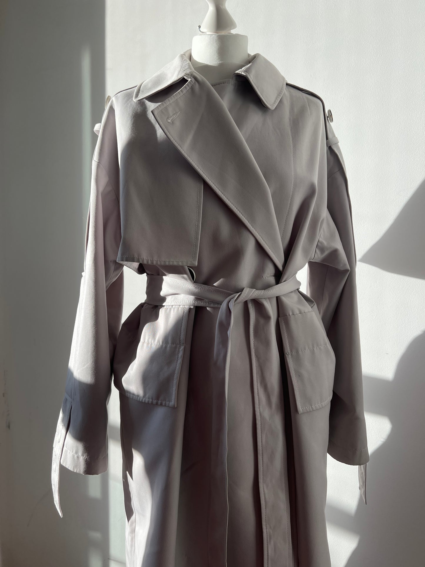 PALONES oversized Tab sleeve Trench Coat