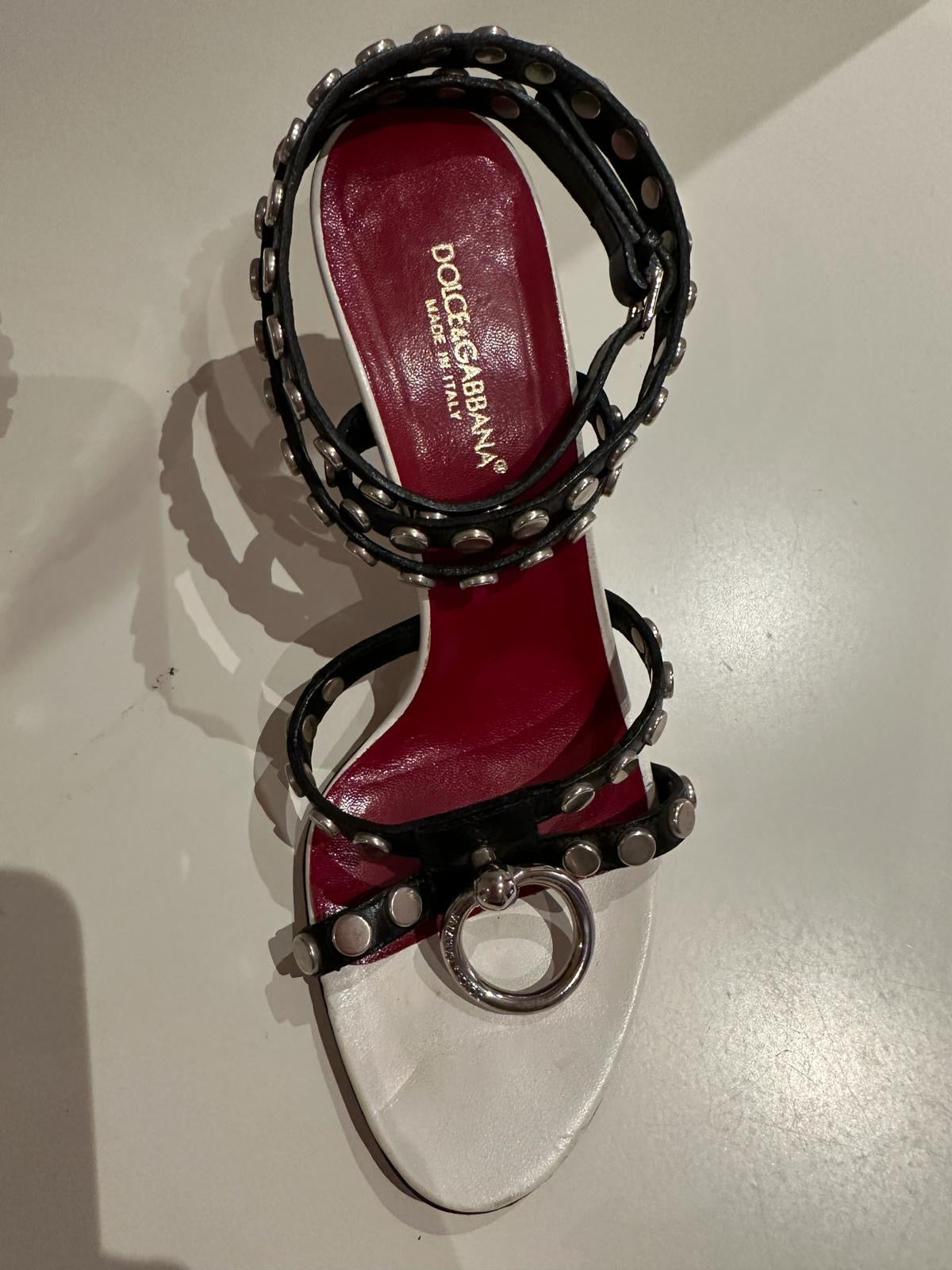 DOLCE and GABBANA leather strap high heel sandals