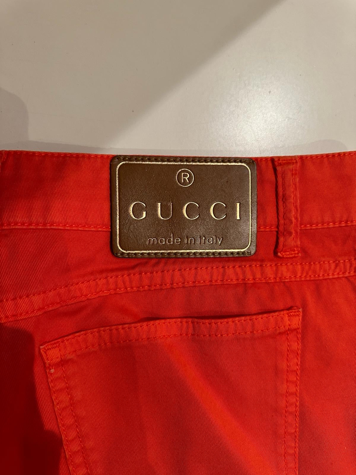 GUCCI bright red cotton mini skirt