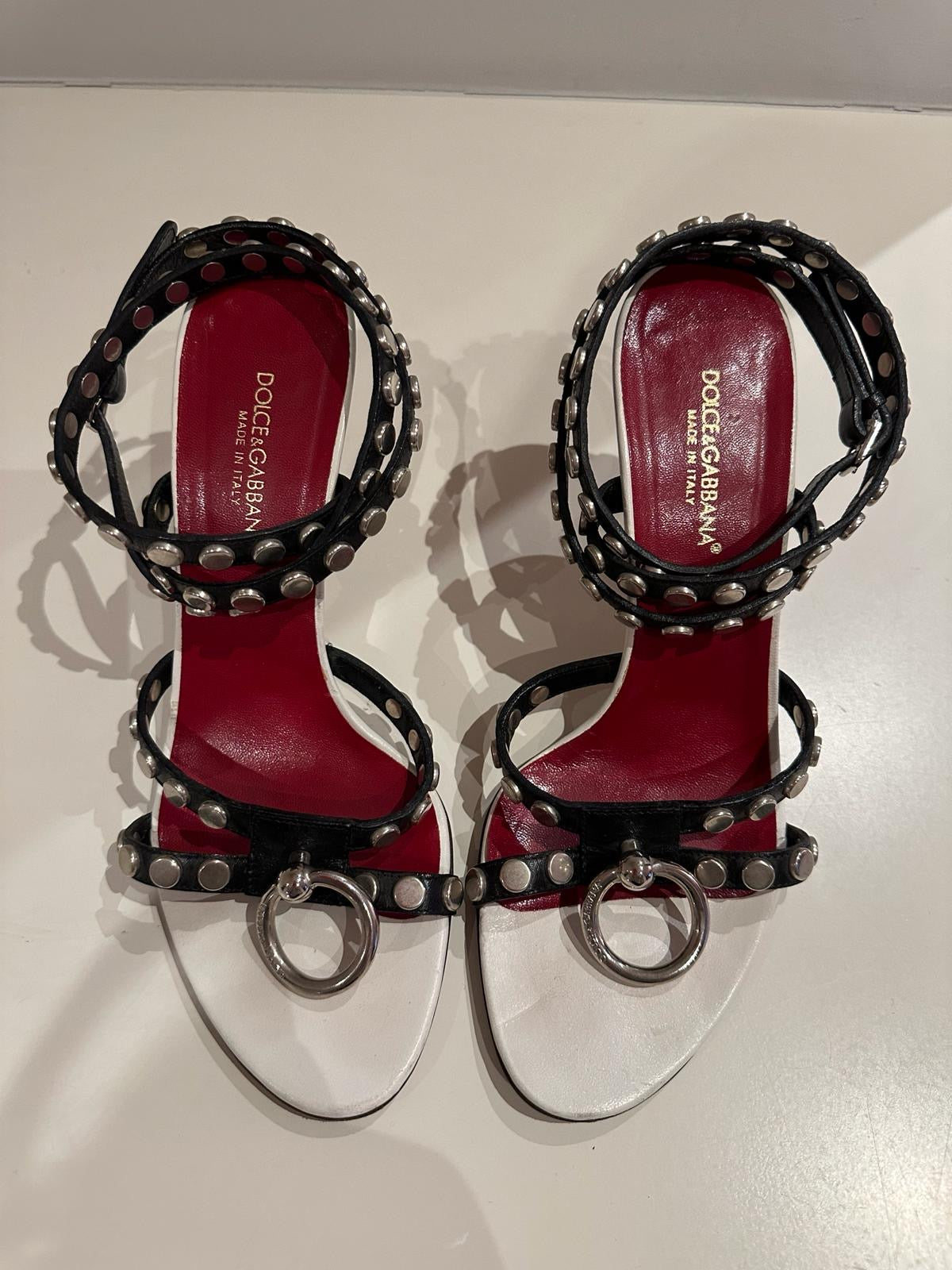 DOLCE and GABBANA leather strap high heel sandals