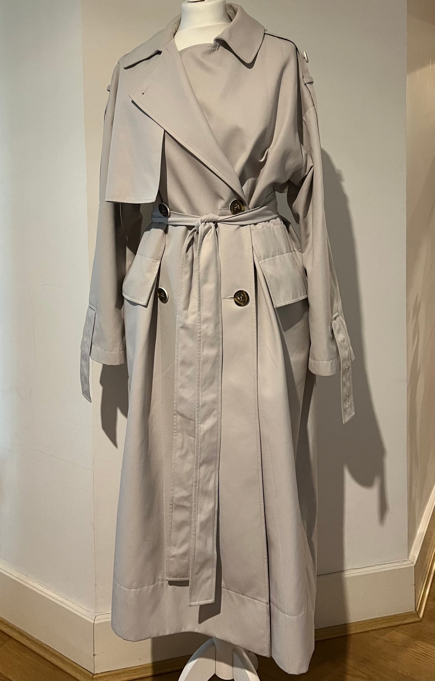 PALONES oversized Tab sleeve Trench Coat