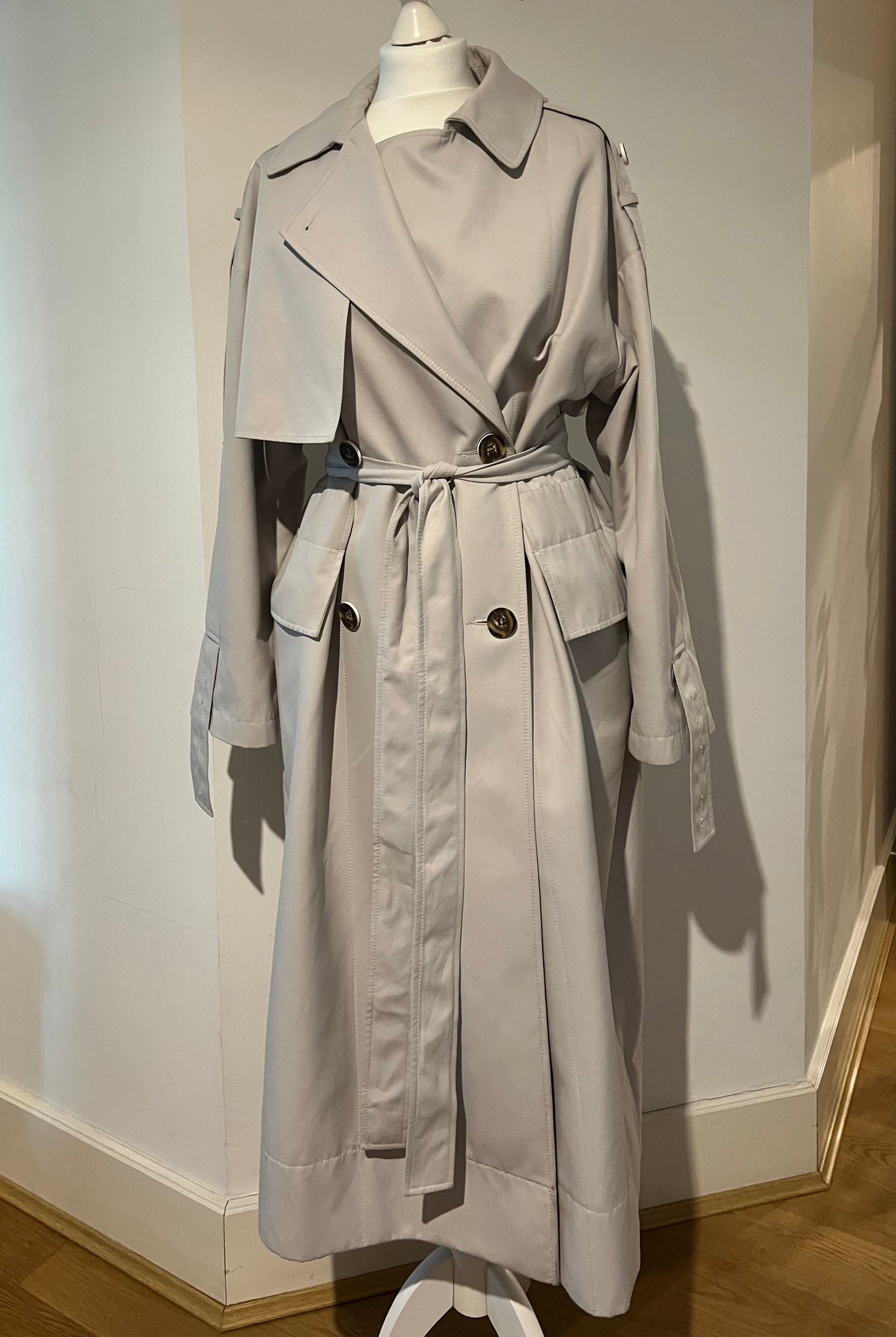 PALONES oversized Tab sleeve Trench Coat