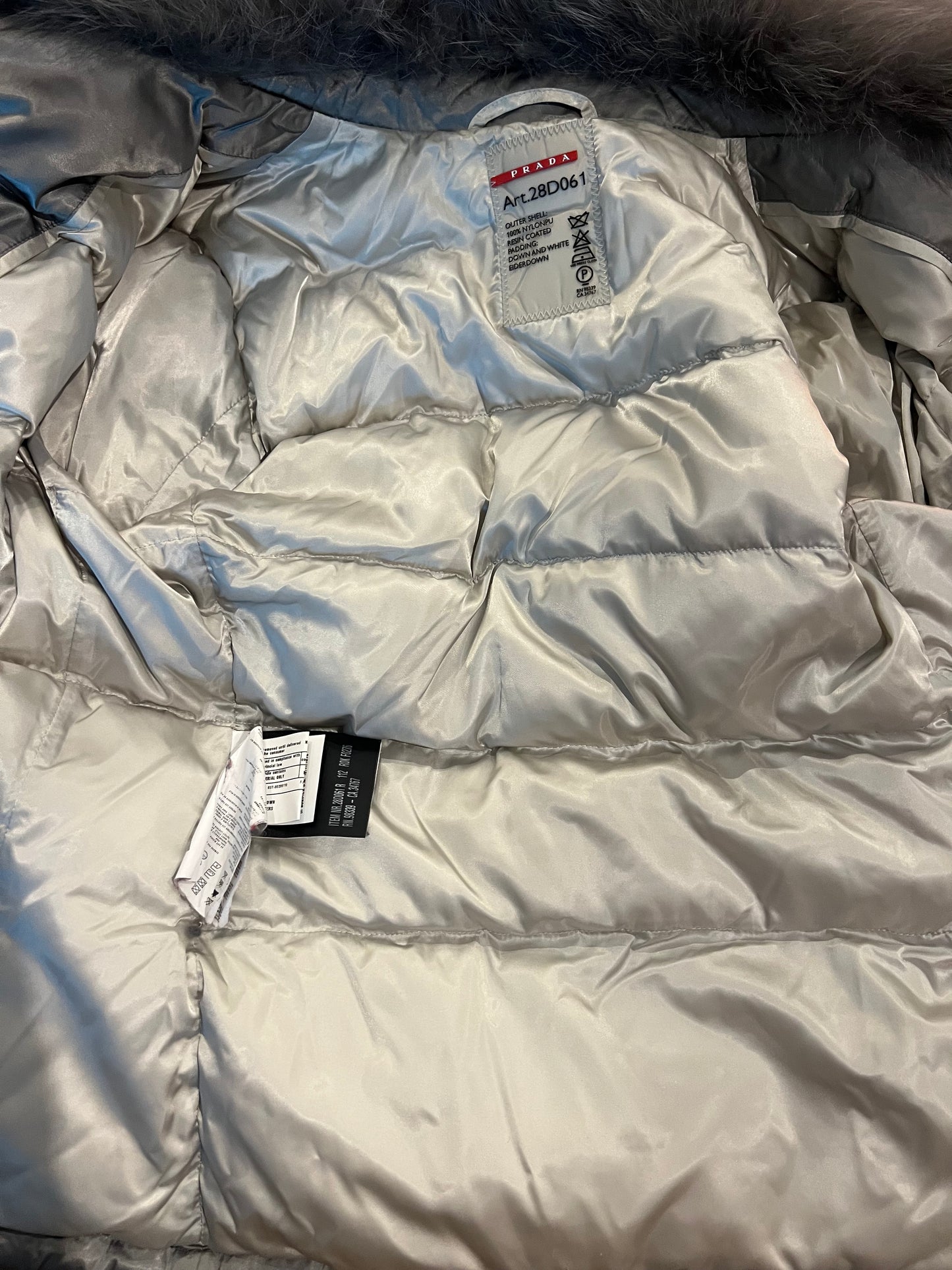 PRADA Green Down Quilted Zip Up Jacket