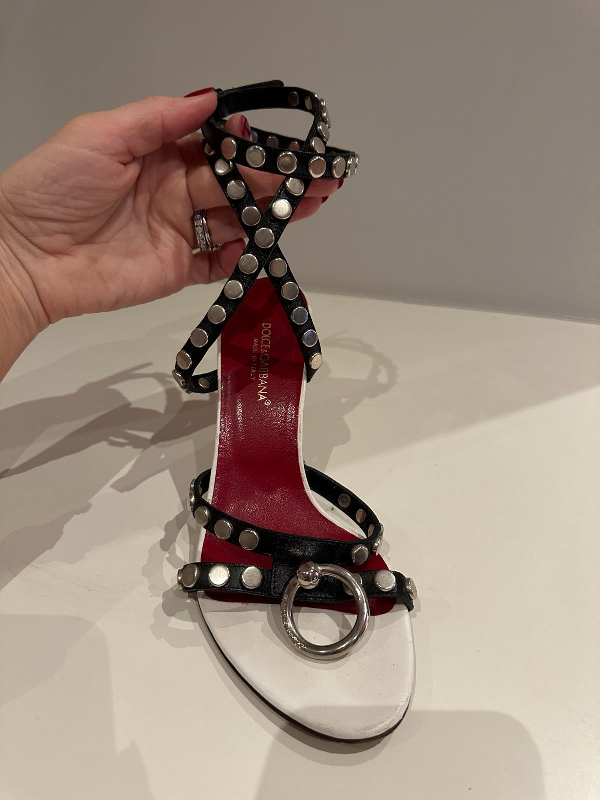 DOLCE and GABBANA leather strap high heel sandals