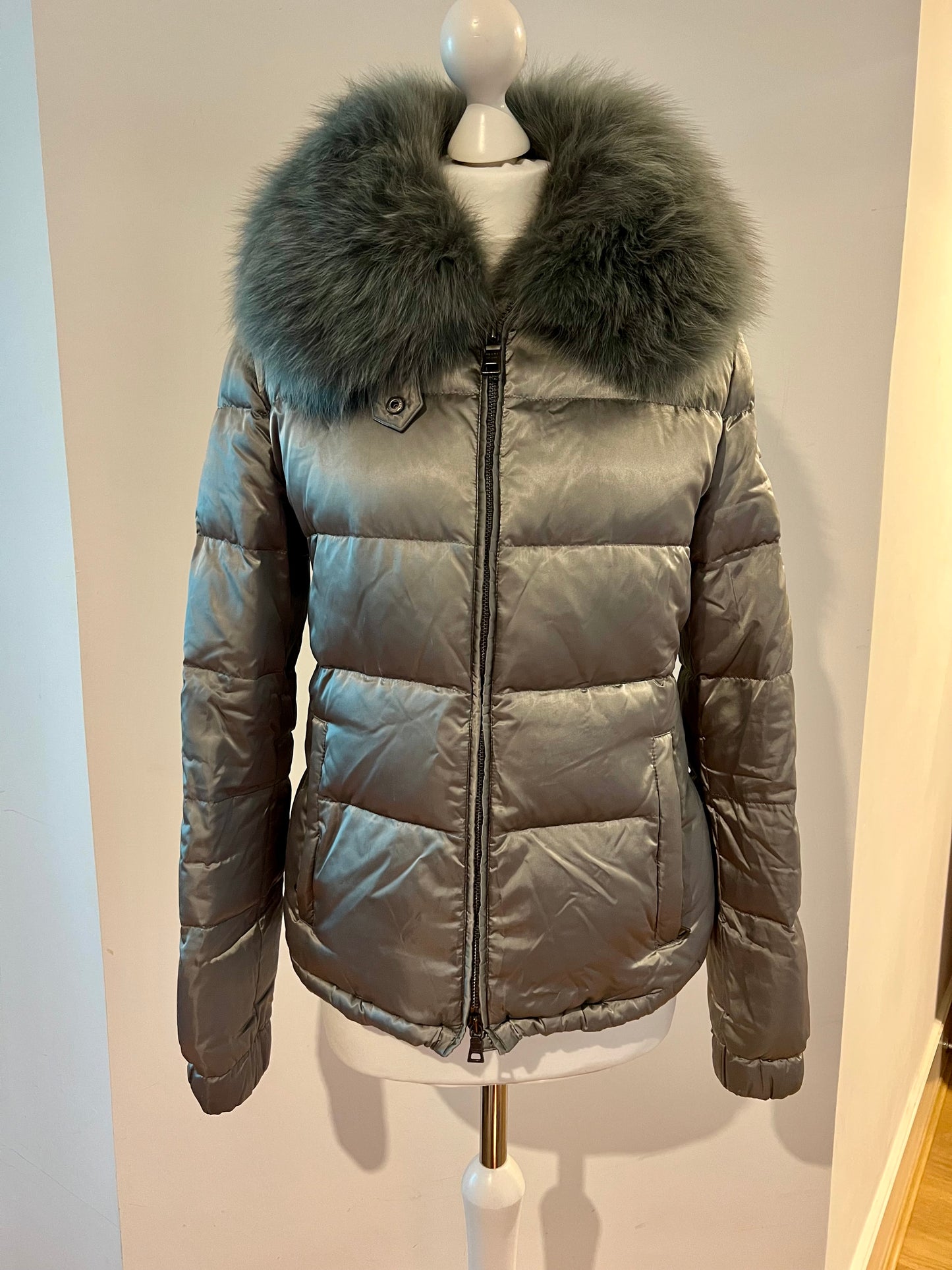 PRADA Green Down Quilted Zip Up Jacket