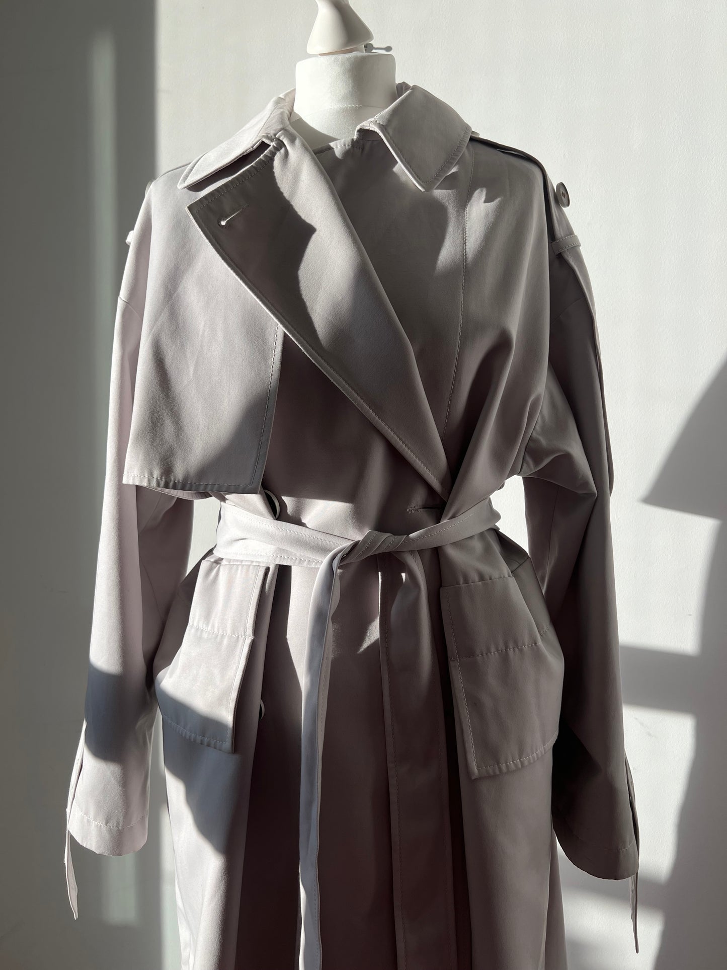 PALONES oversized Tab sleeve Trench Coat