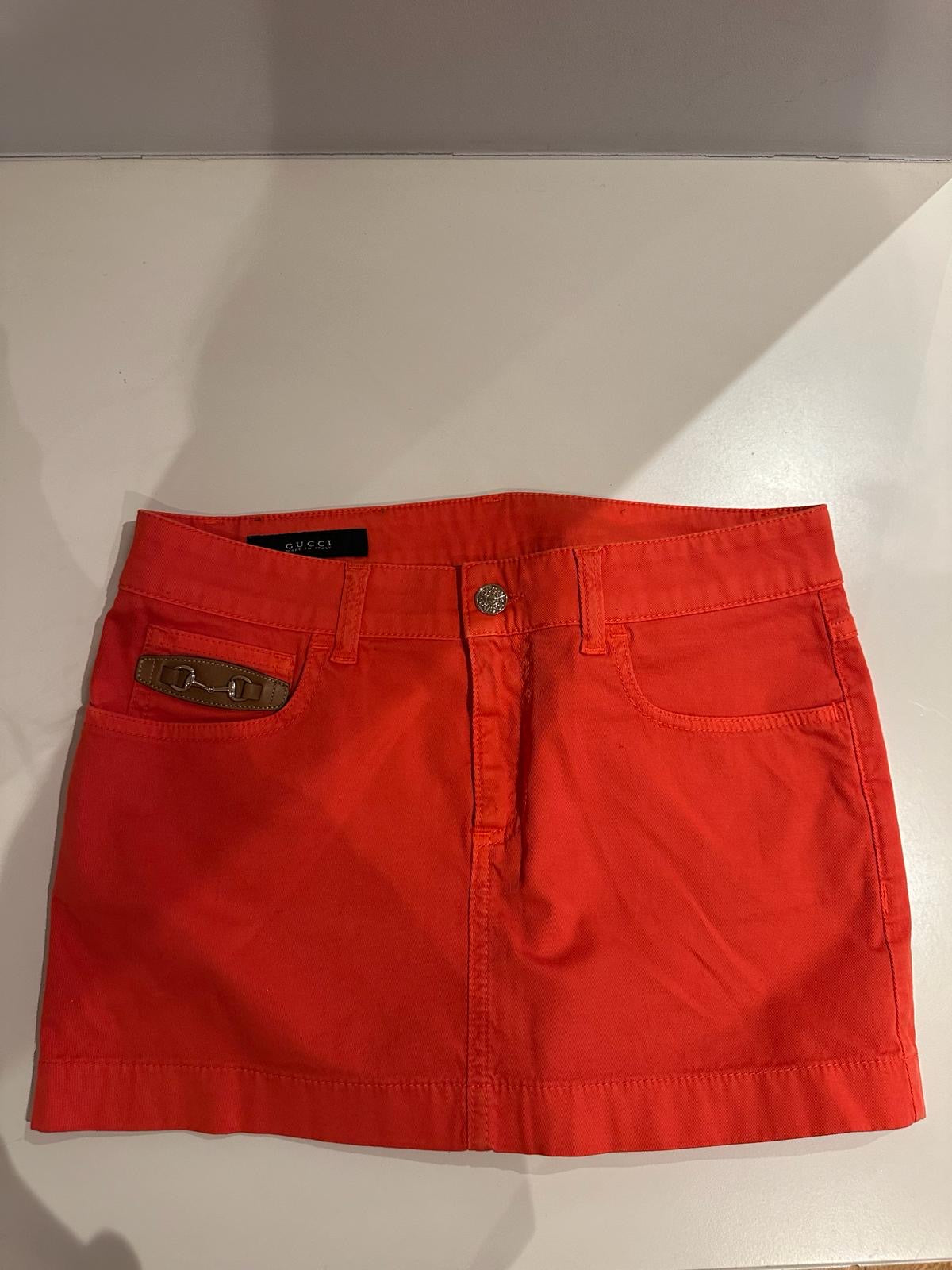 GUCCI bright red cotton mini skirt